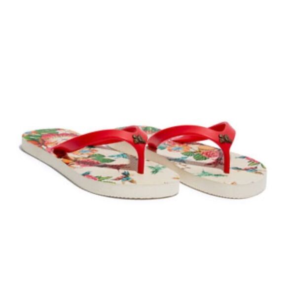 Johnny Was Andrea Hummingbird Flip Flop Thong Sandals 9/10 - Picture 1 of 8